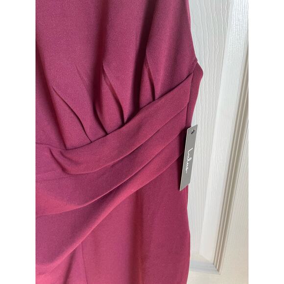 Lulus Rhythm of the Night Racerback Dress Burgundy NWT Size L Sleeveless Bodycon - Picture 6 of 9
